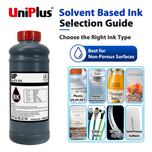 Encre de recharge noire à base de solvant à séchage rapide Uniplus TIJ 2.5, 1000 ml, une bouteille pour cartouche d'encre 2580 2588 2590 - Product Image 2