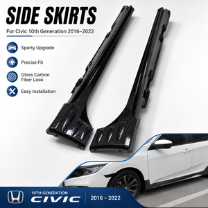 Jupes latérales à <span class=keywords><strong>prix</strong></span> d'usine pour Civic dixième génération 2016-2022, édition aileron de requin en alliage d'aluminium, jupes latérales Honda Civic - Product Image 2