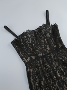 <span class=keywords><strong>Abito</strong></span> da Sera Nero in Pizzo con Collo <span class=keywords><strong>Halter</strong></span>, Vestito <span class=keywords><strong>Lungo</strong></span> Aderente per Feste, <span class=keywords><strong>Abito</strong></span> Elegante di Lusso - Product Image 3