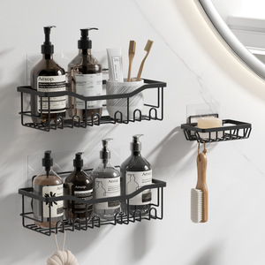 长星新款方形无铁浴室搁板浴室洗漱用品储物架肥皂架 - Product Image 2