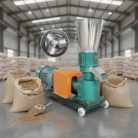 Machine à granulés d'aliments pour animaux à moteur essence, 4 rouleaux, pour la production d'aliments pour poulets, porcs, bovins, utilisation agricole, portable