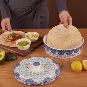 <span class=keywords><strong>ชาม</strong></span>เซรามิกขนาด8.8นิ้ว (ประมาณ22.5ซม.) สำหรับใช้กับ<span class=keywords><strong>ไมโครเวฟ</strong></span>เครื่องอุ่นอาหารของชาวเม็กซิกันปลอดภัย - Product Image 5