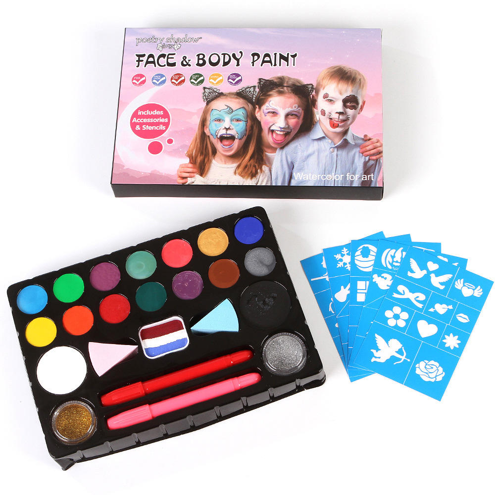 สีทาหน้าร่างกาย12สี