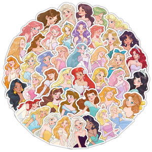 Paquete de 50 Pegatinas de Princesas de Dibujos Animados para Niñas, Logotipo Personalizado, Vinilo Impermeable, Pegatinas Kawaii para Diario, Álbum de Recortes, Decoración del Hogar - Product Image 1