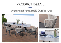 Tables gris-foncé de restaurant de jardin d'hôtel moderne et chaises et tables extérieures faites sur commande pour des cafés