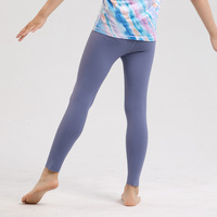Pantalon de yoga intégral en nylon uni pour enfants, idéal pour le sport, la course, le saut et la danse