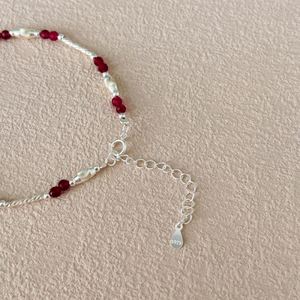 Dylam <b>Cute</b> Dainty 925 Sterling Silver Rhodium Plated Non Tarnish Link Chain Bead Beaded Women Bangles <b>Bracelets</b> Daily Wear - Product Image 5