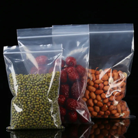 Bolsa de Plástico Transparente con Cierre Hermético, Reciclable y Resistente al Agua, para Almacenamiento de Frutos Secos, Autoadhesiva, de Polietileno