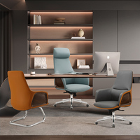 Chaise de bureau ergonomique en cuir à dossier haut moderne, chaise de direction pivotante réglable pour solutions de mobilier de bureau tout-en-un