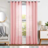DaiRui Vente en gros de rideaux en voile à rayures roses de style moderne pour séparateur de pièce de fenêtre de cuisine