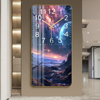 Horloge Murale Silencieuse Créative Moderne Style Marin Décoration Maison Restaurant Salon Luxe HD Nature Morte en Cristal et Porcelaine