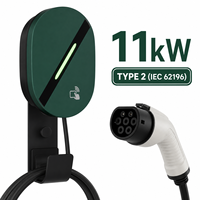 Borne de Recharge Murale EV de Qualité Supérieure 11kW 16A Triphasée Type 2 avec Écran LCD, NFC et WiFi – Station de Recharge Domestique EVSE 11kW