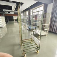Chariot logistique de conteneur de rouleau de grillage à 3 côtés résistant/chariot rouleau de cage pour le shopping