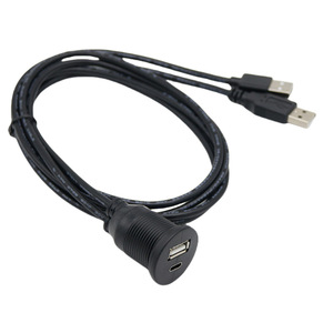 Cable USB 2.0 de doble puerto a prueba de agua, USB a Tipo-C 3.1 para coche, barco, motocicleta, panel de salpicadero, cable de datos - Product Image 3