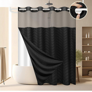 <span class=keywords><strong>Rideau</strong></span> <span class=keywords><strong>de</strong></span> <span class=keywords><strong>douche</strong></span> à rayures Boho imperméable en relief 3D au design <span class=keywords><strong>de</strong></span> luxe avec doublure en polyester amovible sans crochet pour la maison des hôtels - Product Image 6