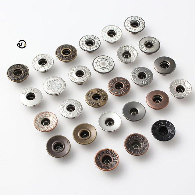 Customized Logo Jean Buttons and Rivets Clothes Buttons Zinc Alloy Buttons Maker Manufacturer for Denim Jacket Pants