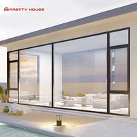 Fenêtres à battants en alliage d'aluminium Prettyhouse, insonorisées, nouveau design, double vitrage, antivol, pour chambre d'hôtel