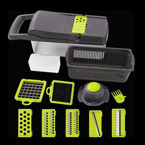 Johnature — hachoir à légumes à Mandolin 9 en 1, réglable avec 6 lames et conteneur en acier inoxydable pour les aliments secs, nouveau 2022 - Product Image 5