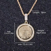 MC5-5-514 Collier pendentif dollar plaqué or, style hip-hop, avec cristaux glacés, pour homme, idéal pour cadeau ou soirée, nouvelle collection de bijoux
