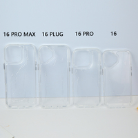 Coque de téléphone transparente antichoc 2-en-1 en TPU et PC pour iPhone 16 Plus, 16 Pro Max, 15, 14, 13