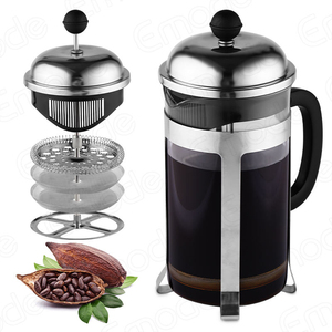 ชุดเครื่องชงกาแฟเฟรนช์เพรสขนาดใหญ่ ความจุสูง ทำจากแก้วบอโรซิลิเกตคุณภาพสูง พร้อมตัวกรองสแตนเลส สำหรับชงกาแฟและชา - Product Image 1