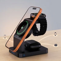 Nouveau chargeur sans fil magnétique 3-en-1 25W pour bureau, avec support de téléphone à refroidissement rapide PD et charge rapide, et support professionnel pour écouteurs Type-C