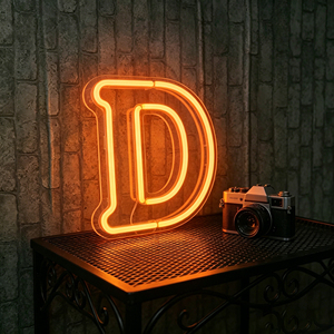 Neon <b>Letter</b> D Sign LED <b>Light</b> Warm White 2700K Acrylic Mounted for Advertisement - Product Image 1