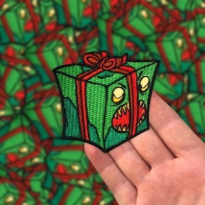 Parches bordados personalizados con purpurina dorada 100%, parches de hierro cortados con láser para Navidad, parches de alta calidad para sombreros, ropa - Product Image 3