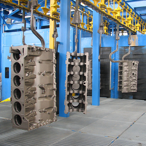 Trên không đường sắt Spinner bắn nổ mìn Máy gỉ Loại bỏ kim loại móc áo chuỗi đi qua máy với giá tốt - Product Image 4