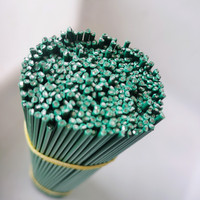 80cm Länge künstlicher Blumen stiel Kunststoff beschichtete Eisendraht stangen Simulation Grün Weiß DIY Blumen material