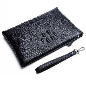 Nuevo Bolso de Mano Tipo Sobre de Piel Auténtica Negra para Hombre, Estilo Clutch de Cocodrilo, Venta al Por Mayor - Product Image 2