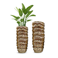 Vases à Fleurs Dorés 70/90cm Décoration d'Intérieur Luxe – Vases Pots de Fleurs en Fibre de Verre Vente Directe Usine – Grand Vase de Sol Luxueux Doré