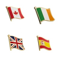 Drapeau national personnalisé en émail dur métallique, fabrication Oneway, vente en gros, avec logo personnalisé, moulage sous pression, placage or antique