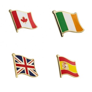 Fabricante Oneway, Bandera Nacional Personalizada de Metal Esmaltado Duro, con Baño de Oro Antiguo Moderno, Venta al Por Mayor - Product Image 2