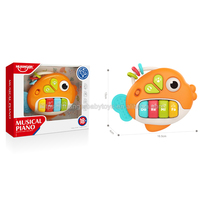 Huanger HE0568 New Arrival Music Instrument Fish Shape Piano Toy with Light and Music Educational Toys for Kids