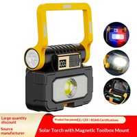 Lampe torche solaire étanche en ABS, lumière puissante, batterie rechargeable, 240-350 lumens, lampe de travail portable multifonction pour l'extérieur
