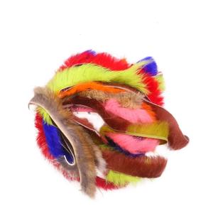 Tira de piel de conejo de corte cruzado, tiras Zonker de pelo de liebre, Material de atado de moscas, serpentinas, plantillas de Cabeza de Acero, plantillas de espasmos Coho - Product Image 1