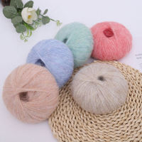 Fil Fantaisie en Mélange Mohair, Laine et Acrylique, 36 Couleurs, Doux et Léger, pour Crochet, Tricot, Pulls, Écharpes, Robes, Châles - Vente en Gros