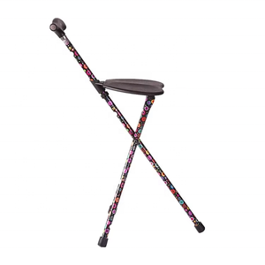 Tongkat Jalan Aluminium Grosir yang Dapat Disesuaikan, Lipat, dengan Kursi, Desain Tiga Kaki, Kapasitas 250 Lbs, Perlengkapan Medis untuk Berjalan, Perabot Rumah - Product Image 4