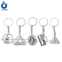 Porte-clés souvenir de voyage personnalisé Mexique, Cancun et Itza, Las Coloradas, Riviera Maya, pendentif en alliage