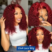 Peluca de Cabello Humano Personalizada, Color Rojo Borgoña, con Frente de Encaje # Pelucas sin pegamento 99J, peluca frontal de encaje HD de cabello humano, proveedor