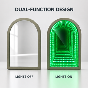Lampe de bureau personnalisée en forme de Porte Sacrée avec miroir infini, lumière LED RGB tunnel, veilleuse pour la décoration de chambre - Product Image 1
