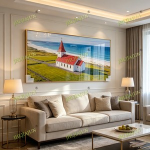 Peinture murale de luxe scandinave côtière, impression d'art religieux, vente en gros d'usine, décoration intérieure personnalisée, peinture LED de paysage en porcelaine de cristal - Product Image 6