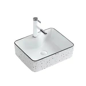 Penjualan terlaris mewah peralatan kamar mandi electroplating cuci tangan keramik konter seni wastafel kamar mandi