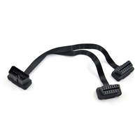 Cable Extensor OBD Plano y Delgado de 16 Pines, Conector Divisor en Y de 16 Pines ELM327 Macho a Doble Hembra, Cable de Extensión OBDII