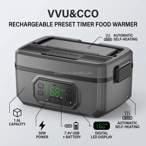 Chauffe-plat rechargeable 50W à charge rapide, grande capacité, avec poignée, couverts, boîte à lunch électrique sans fil pour le travail en extérieur - Product Image 1