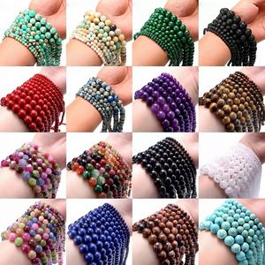 أحجار كريمة JD للبيع بالجملة حبات من الأحجار الطبيعية 4: 6 من عيار 8mm10mm و 12 من الخرز الدائري السائب عالي الجودة مثالي لصنع المجوهرات بنفسك - Product Image 5