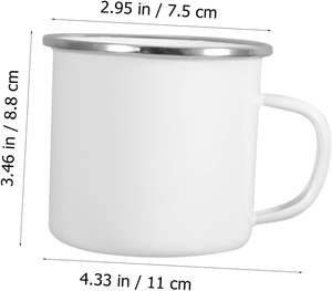 Mug en émail de 12 oz pour sublimation, tasse de camping en métal personnalisée, tasses en émail vierges blanches pour sublimation - Product Image 5