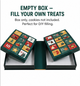 Caja de Calendario de Adviento Navideño Verde Personalizada de 24 Días, en Forma de Libro, de Cartón Rígido, Caja Sorpresa, Embalaje Misterioso, Regalo al por Mayor - Product Image 5