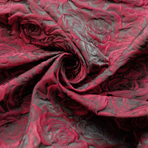 Tela Brocada con Diseño <span class=keywords><strong>Floral</strong></span>, Transpirable, para Tapicería, Entretela, Delgada, Suave, Color Rojo Rosa Mate, Venta al por Mayor de Fábrica China - Product Image 2